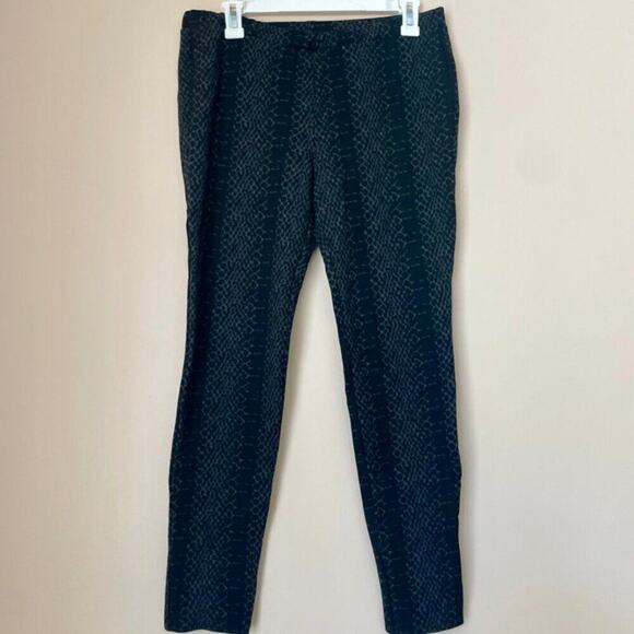 JOIE LEGGINGS STRECH PANTS KEENA BLACK PONTE SNAKESKIN MID RISE TRENDY SZ L - Picture 5 of 14